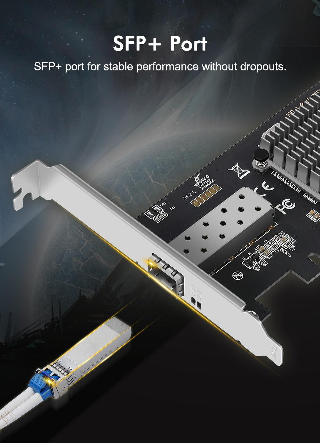 10Gb SFP+ PCI-e Network Card, Intel 82599(X520-DA1) Controller, NICGIGA  10Gbps Ethernet Adapter, 10Gbe SFP Port, 10G NIC Card, Support  Windows/Windows 