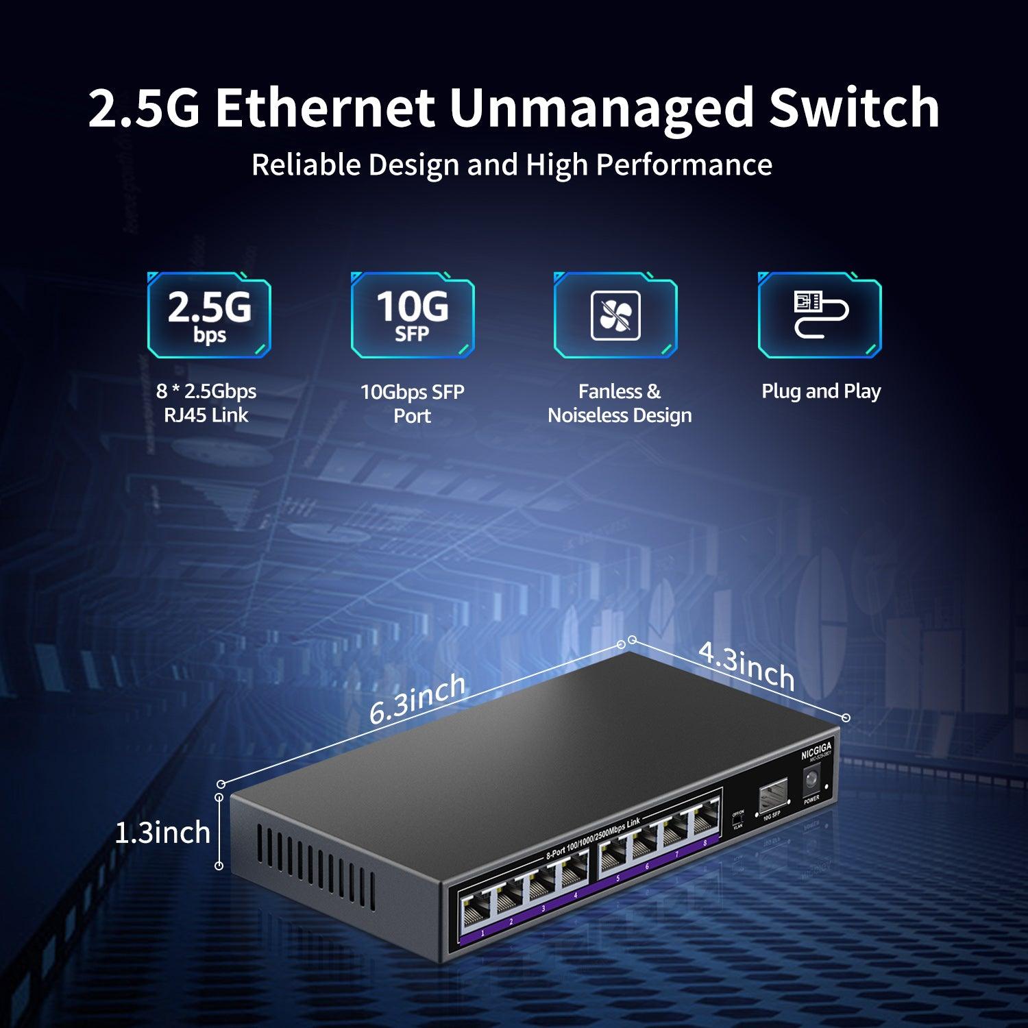 10gbe L2 Managed Switch - 8x 10gbps Poe+ Ports, Vlan Support, 160g Capacity