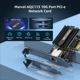 10G Base-T PCI-e Network Card, Marvell AQC113 Controller, NICGIGA 10Gb Ethernet Adapter Support WOL, 10Gbe RJ45 Port NIC Card, Windows10/11/Windows Server/Linux