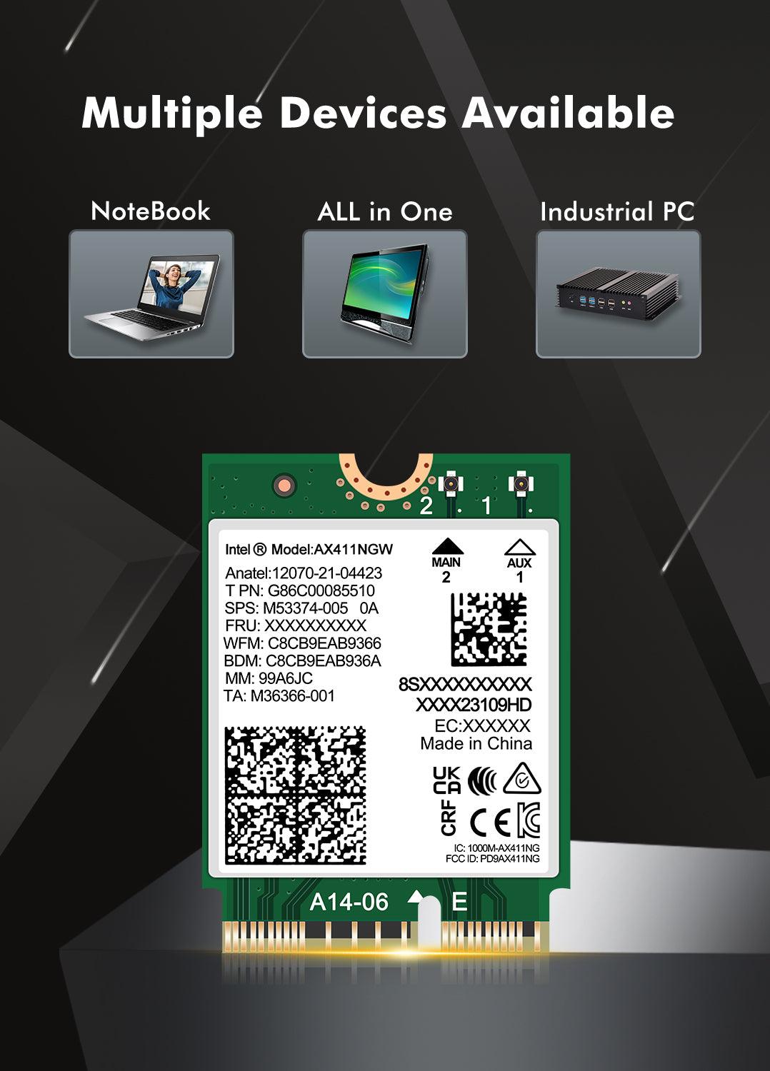 WiFi 6E Wireless Card Intel AX411 NGW. Only Support CNVio2 Protocol an –  NICGIGA