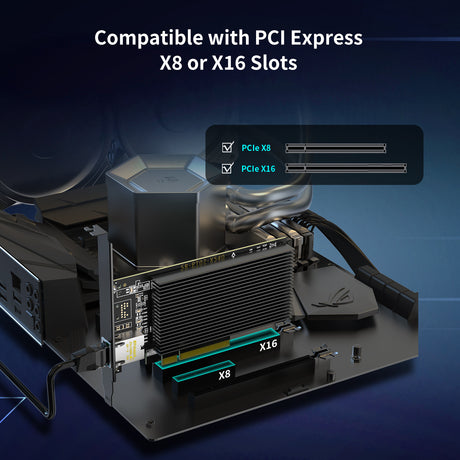 Carte réseau PCI-e Base-T 10 Go, contrôleur Marvell AQtion AQC107, adaptateur Ethernet NICGIGA 10G, carte NIC port RJ45 10 Gbe, prise en charge Windows/WindowsServer/Linux/VMware 