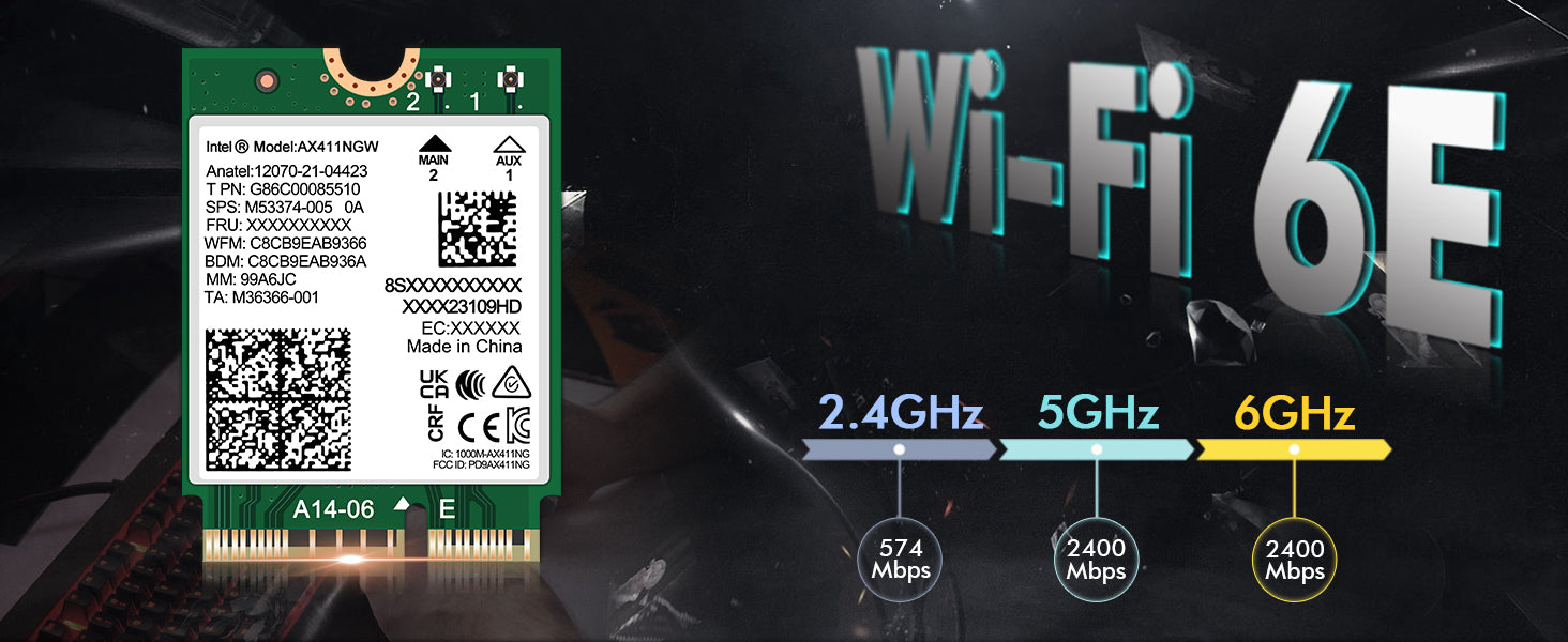 WiFi 6E Wireless Card Intel AX411 NGW. Only Support CNVio2 Protocol an –  NICGIGA